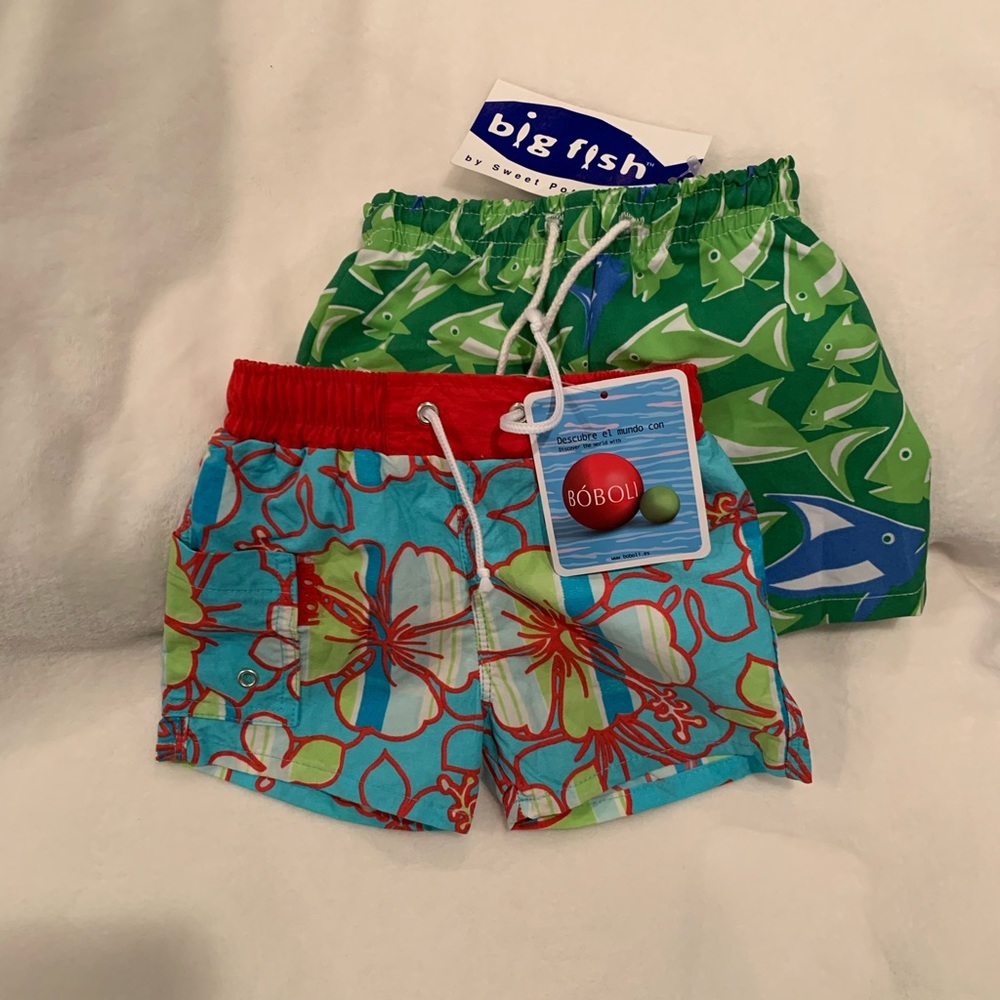 NWT. Two boy’s 6mo bathing suits